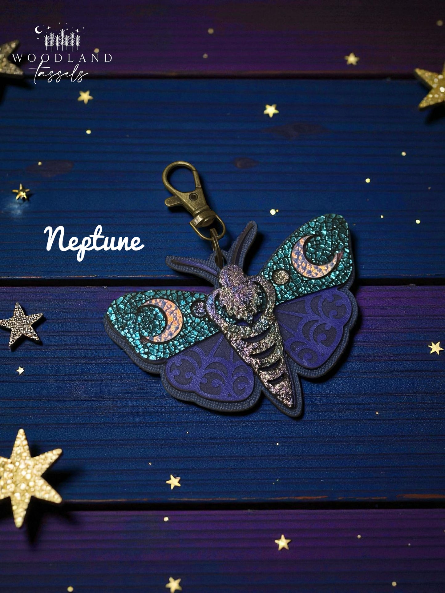 Luna Moth Leather Purse Charm