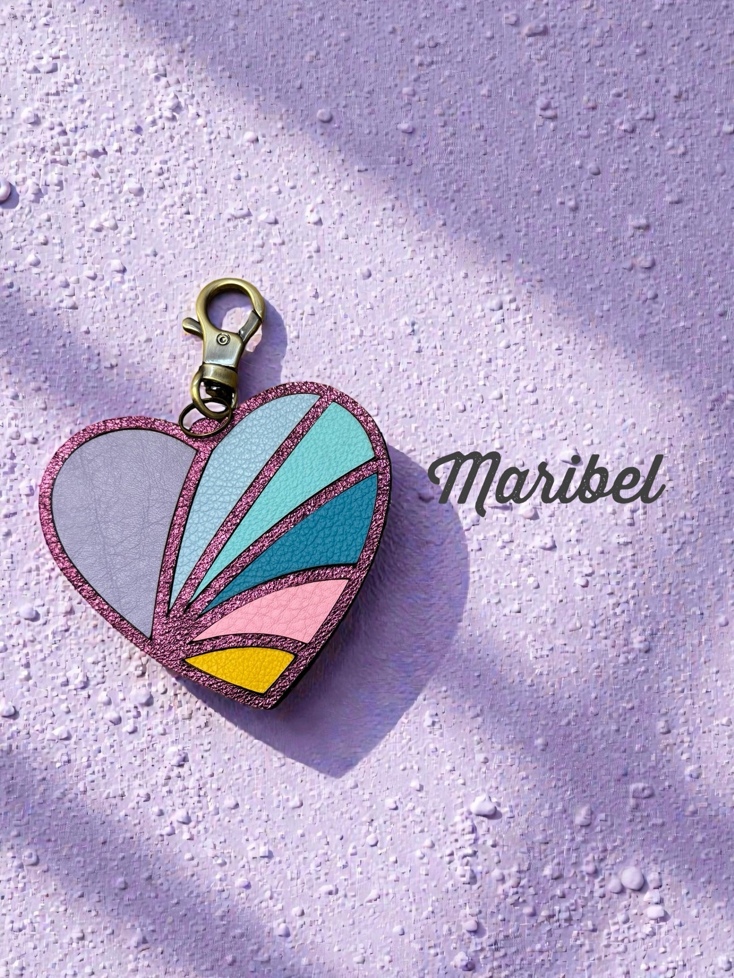 Mosaic Heart Leather Bag Charms