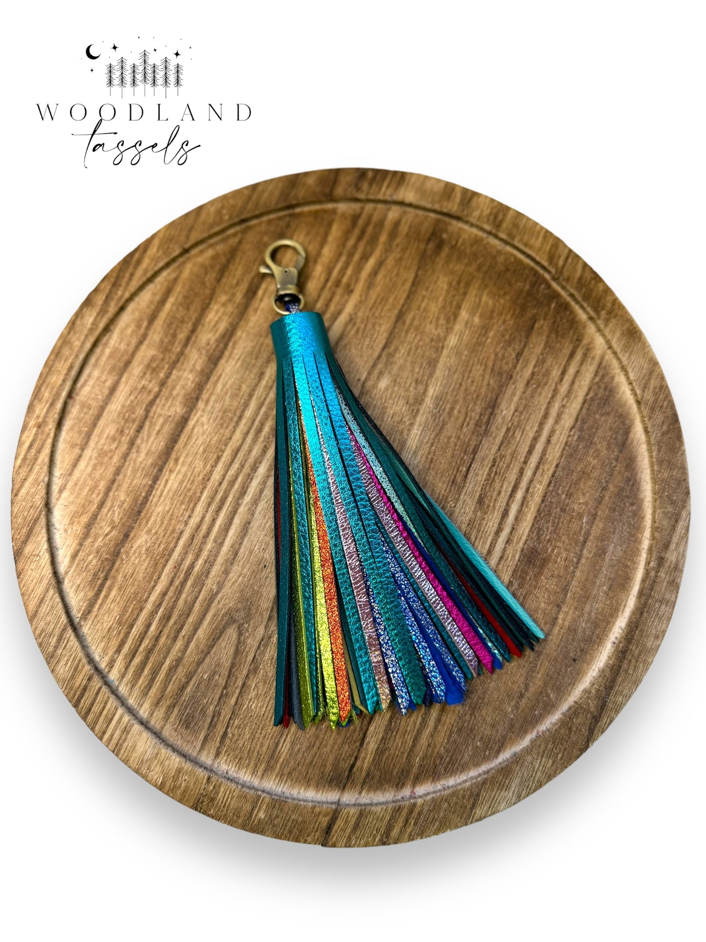 Topaz Rainbow Leather Tassel