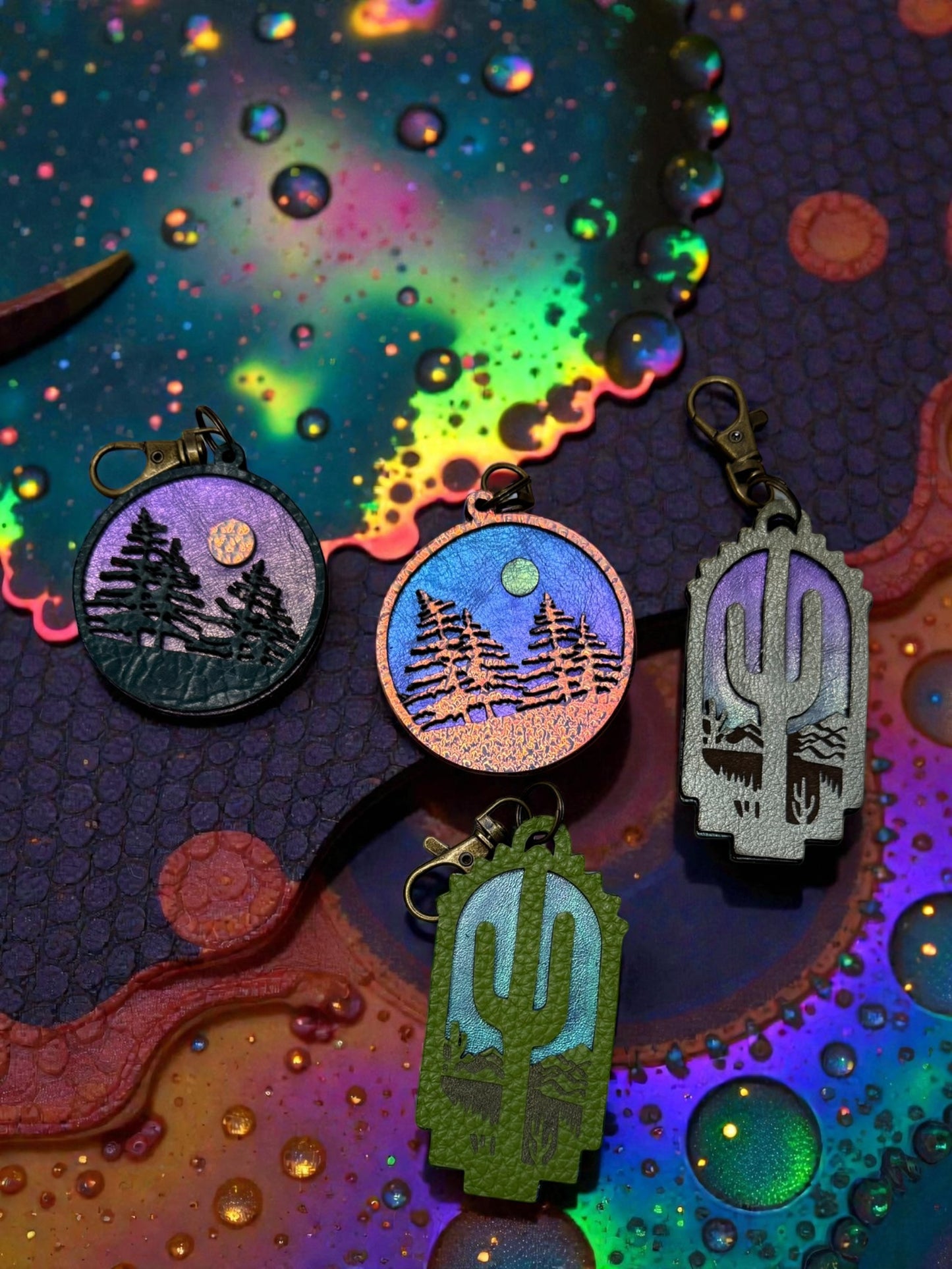 Forest Leather Purse Charms