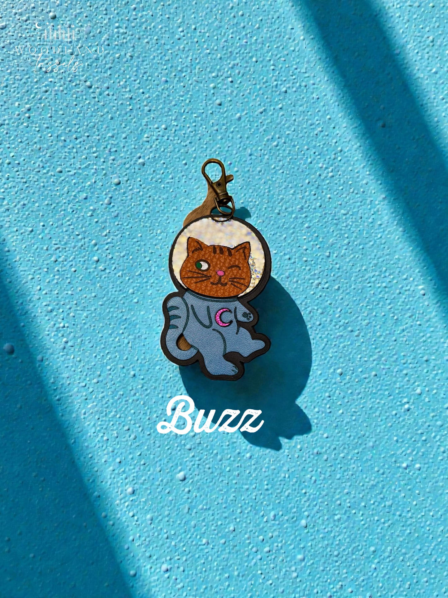 Astro Cat Leather Bag Charm