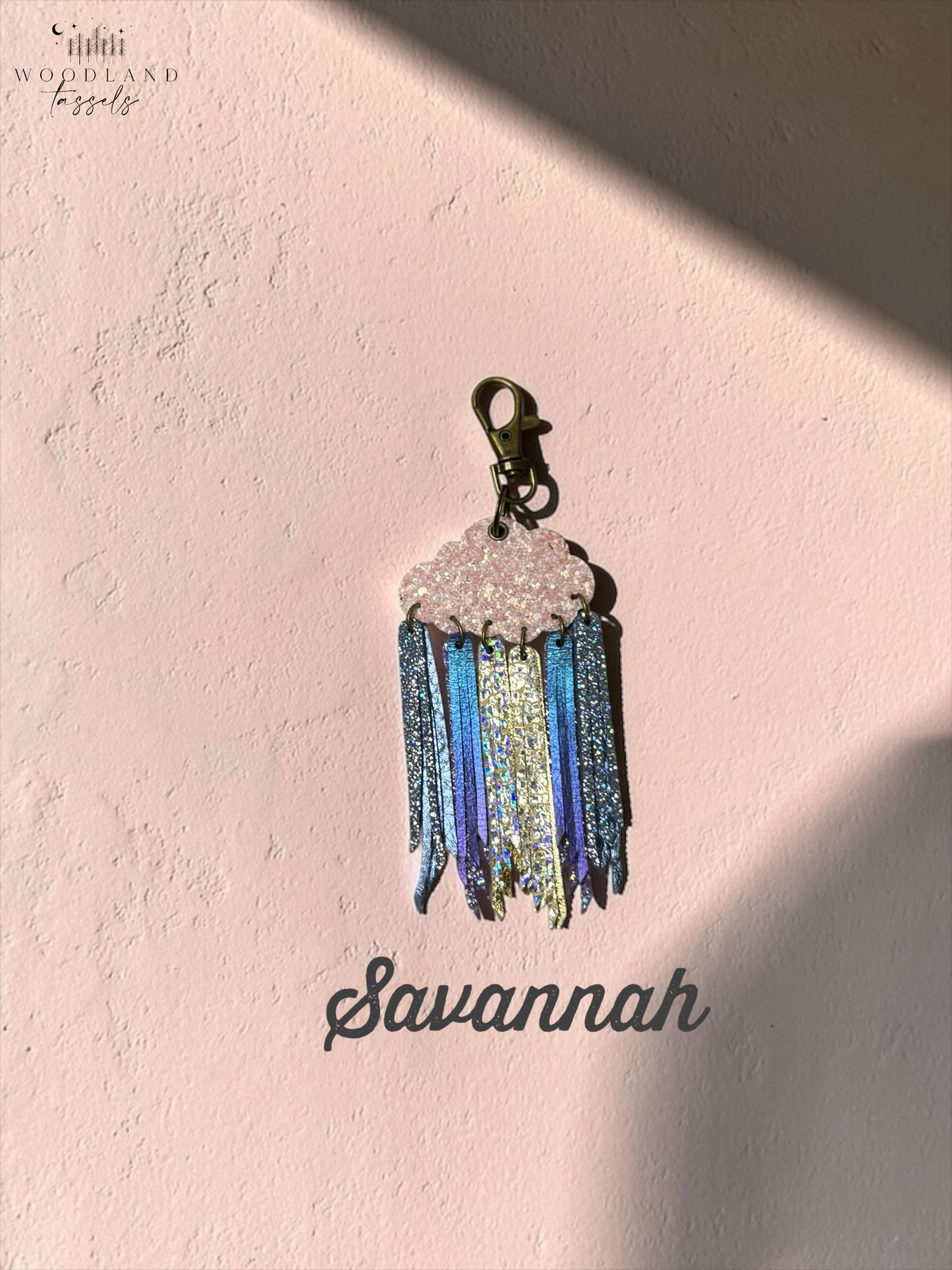 Cloudburst Rainstorm Leather Purse Charm