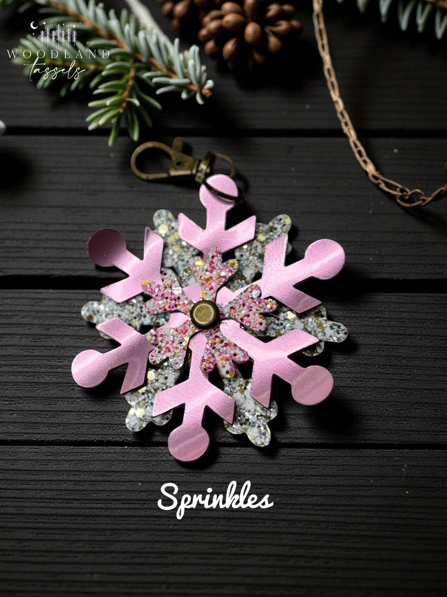 Snowflake Leather Purse Charm