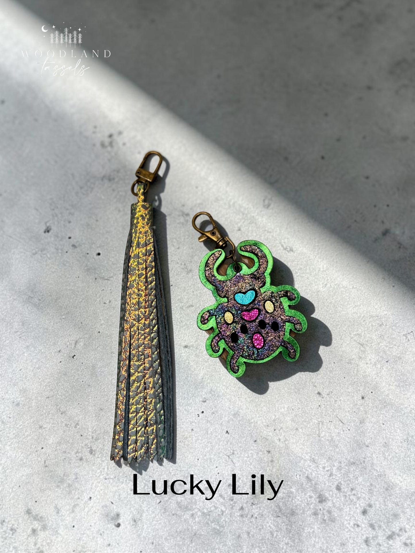 Beetle Leather Bag Charm