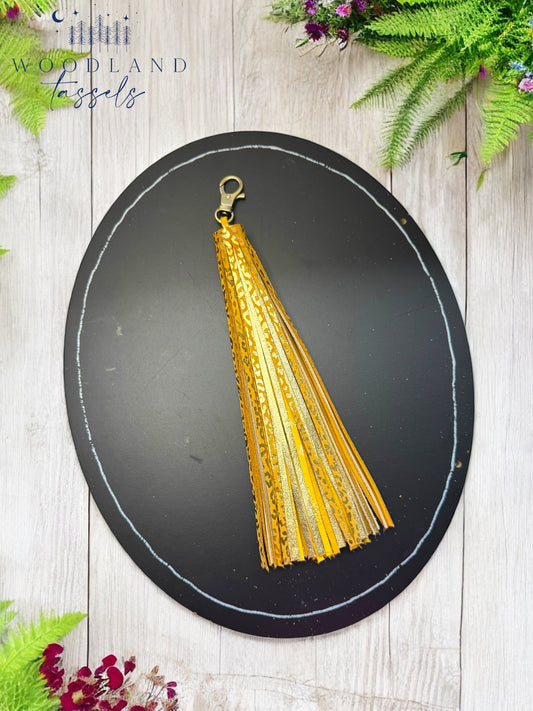 Gilded Leopard Tassel Purse Charm