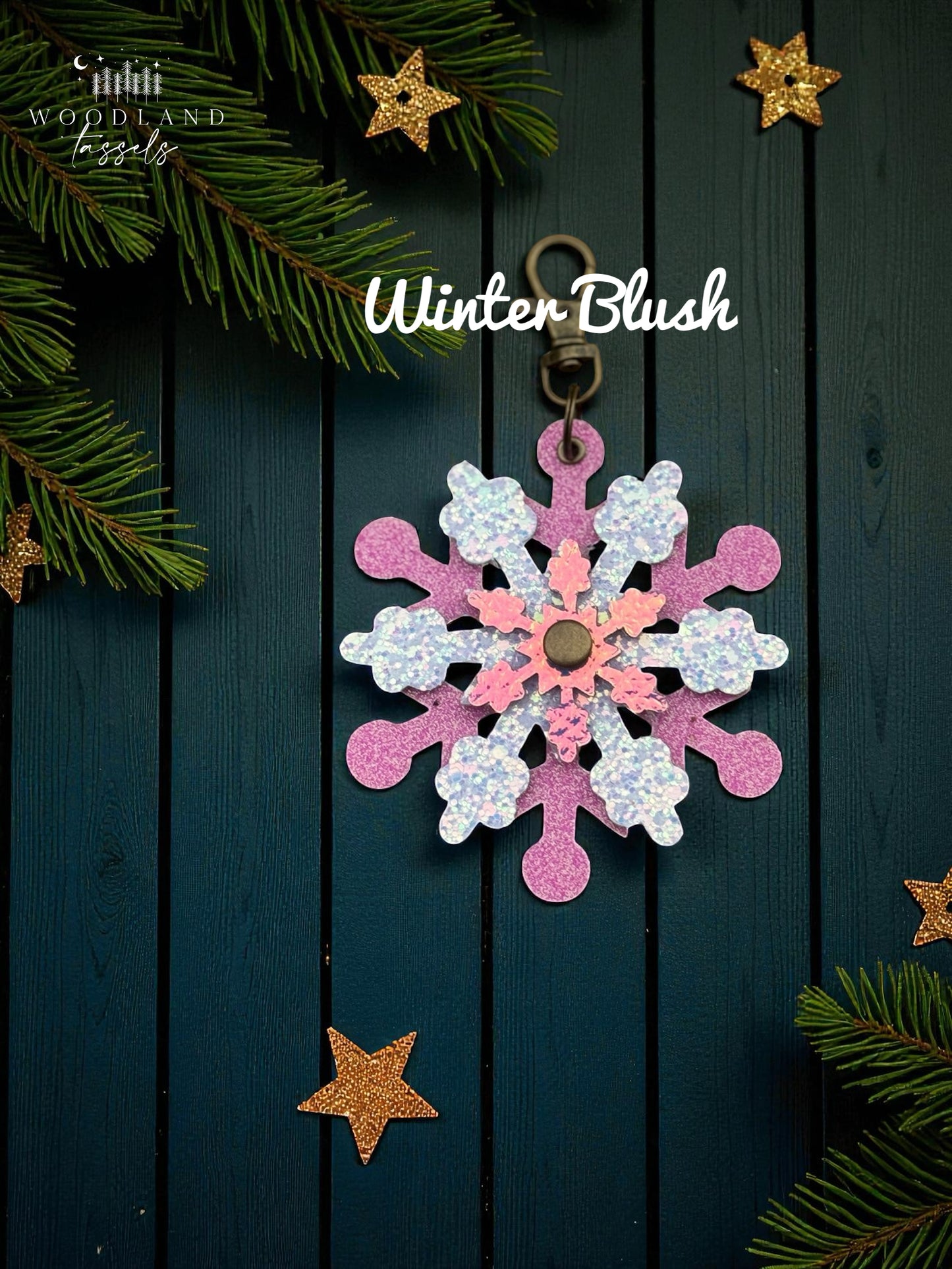 Snowflake Leather Purse Charm