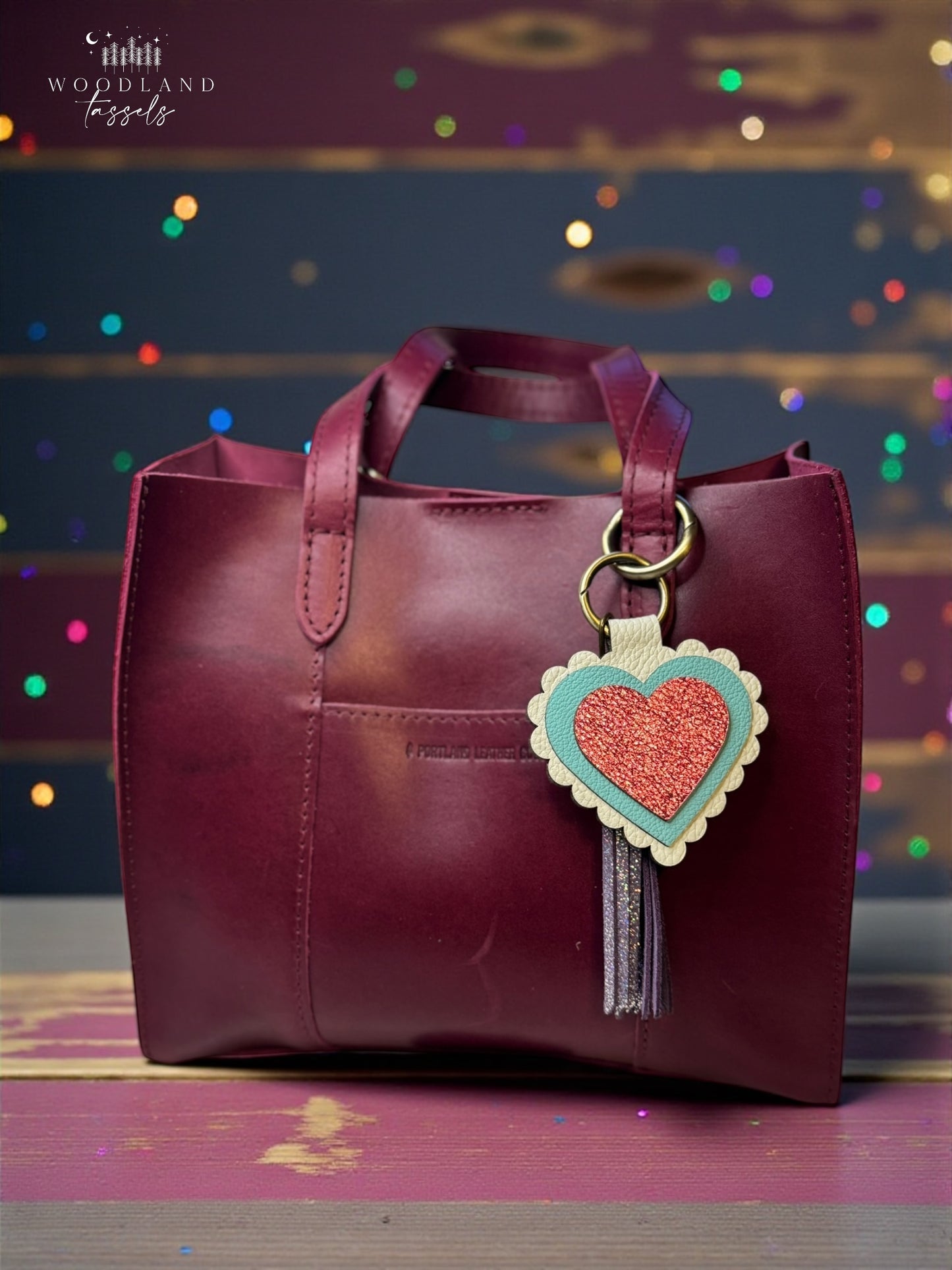 Sweetheart Leather Purse Charm