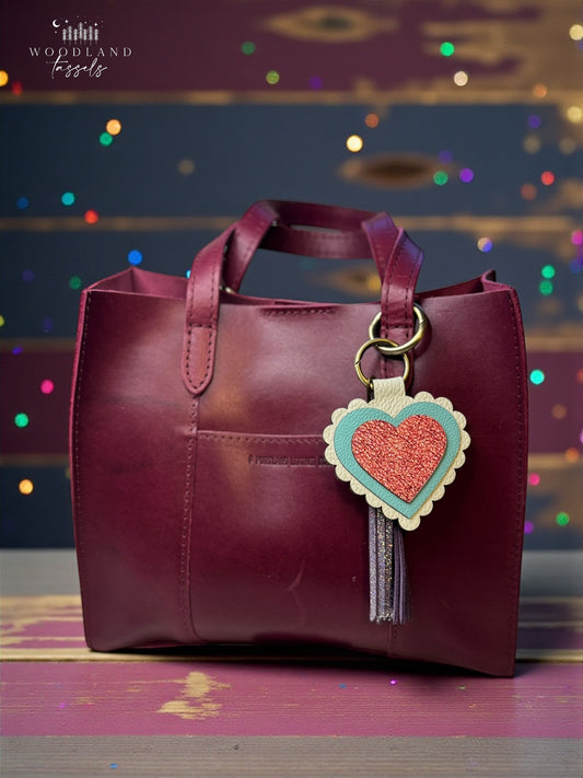Sweetheart Leather Purse Charm