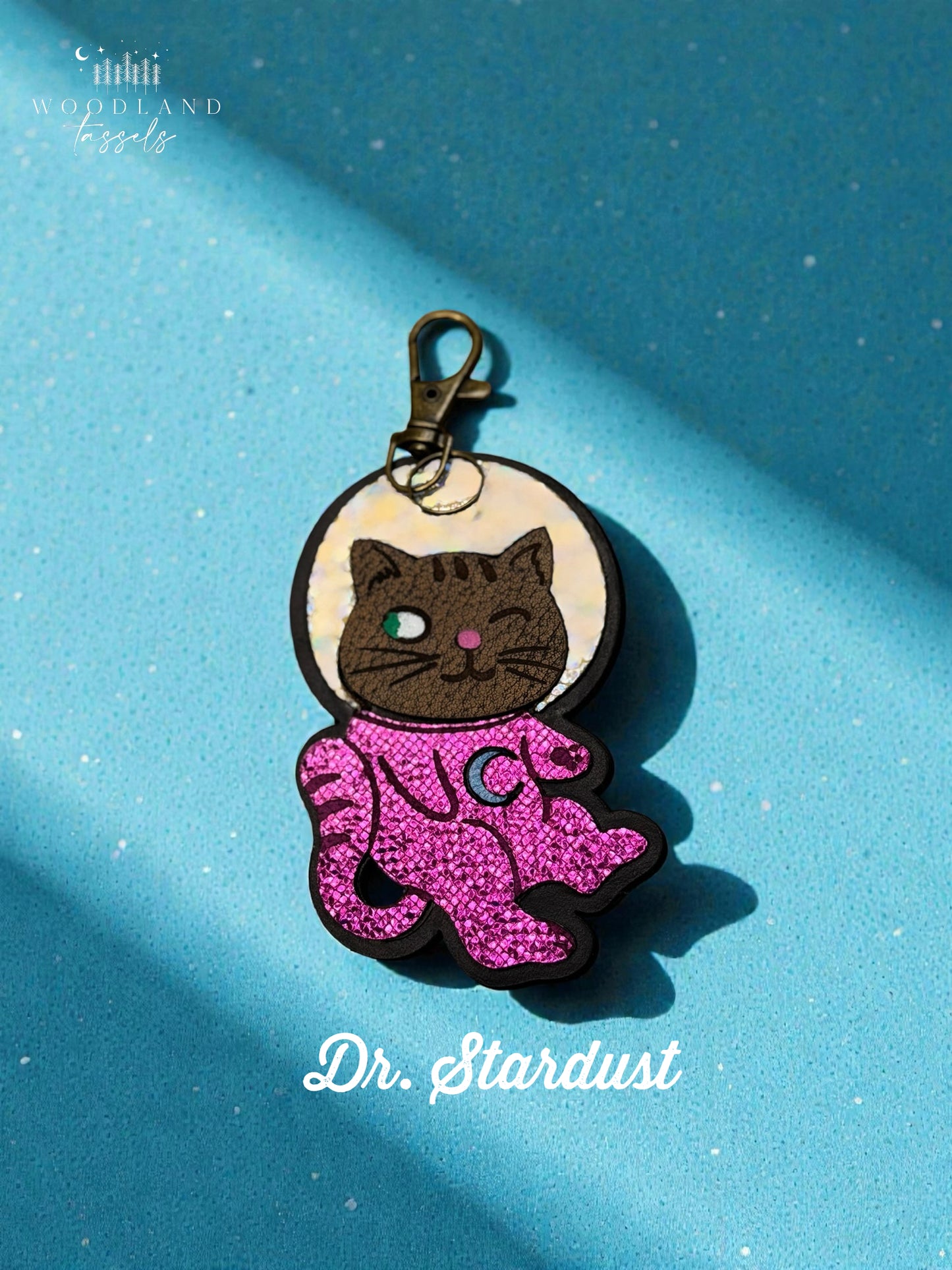 Astro Cat Leather Bag Charm