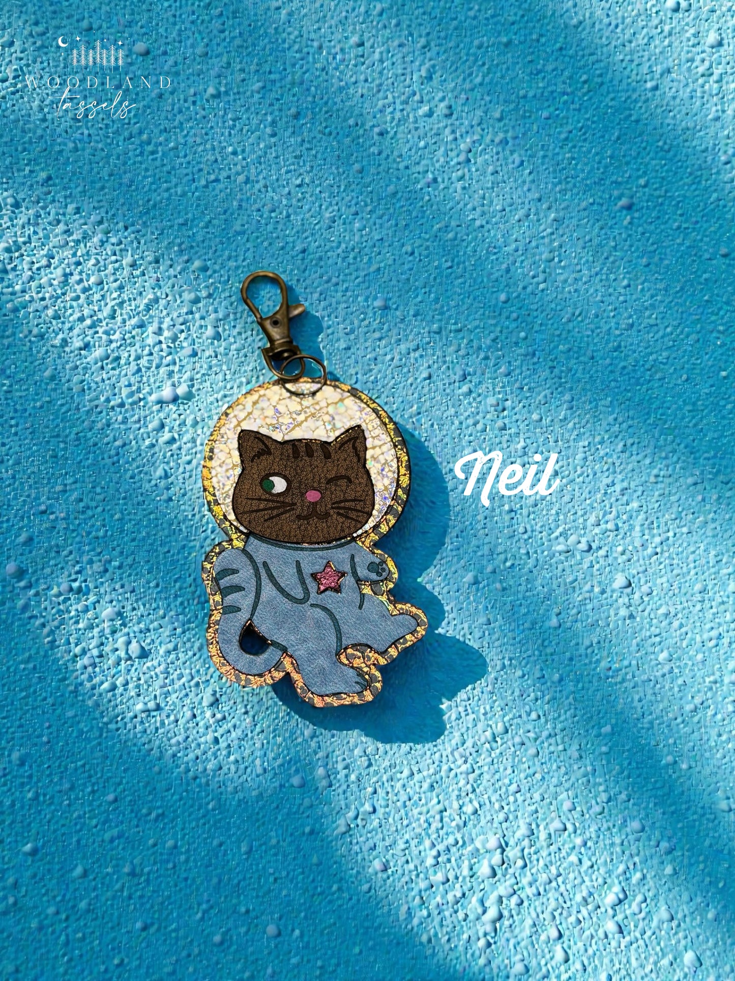 Astro Cat Leather Bag Charm