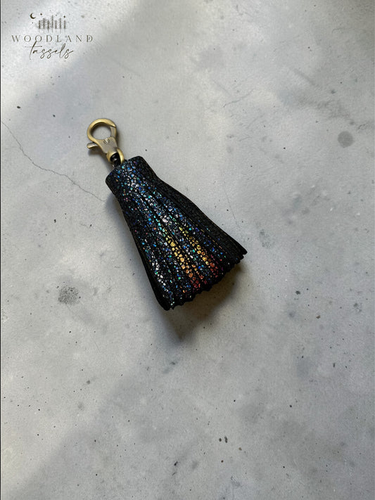 Dark Rainbow Petite Leather Tassel