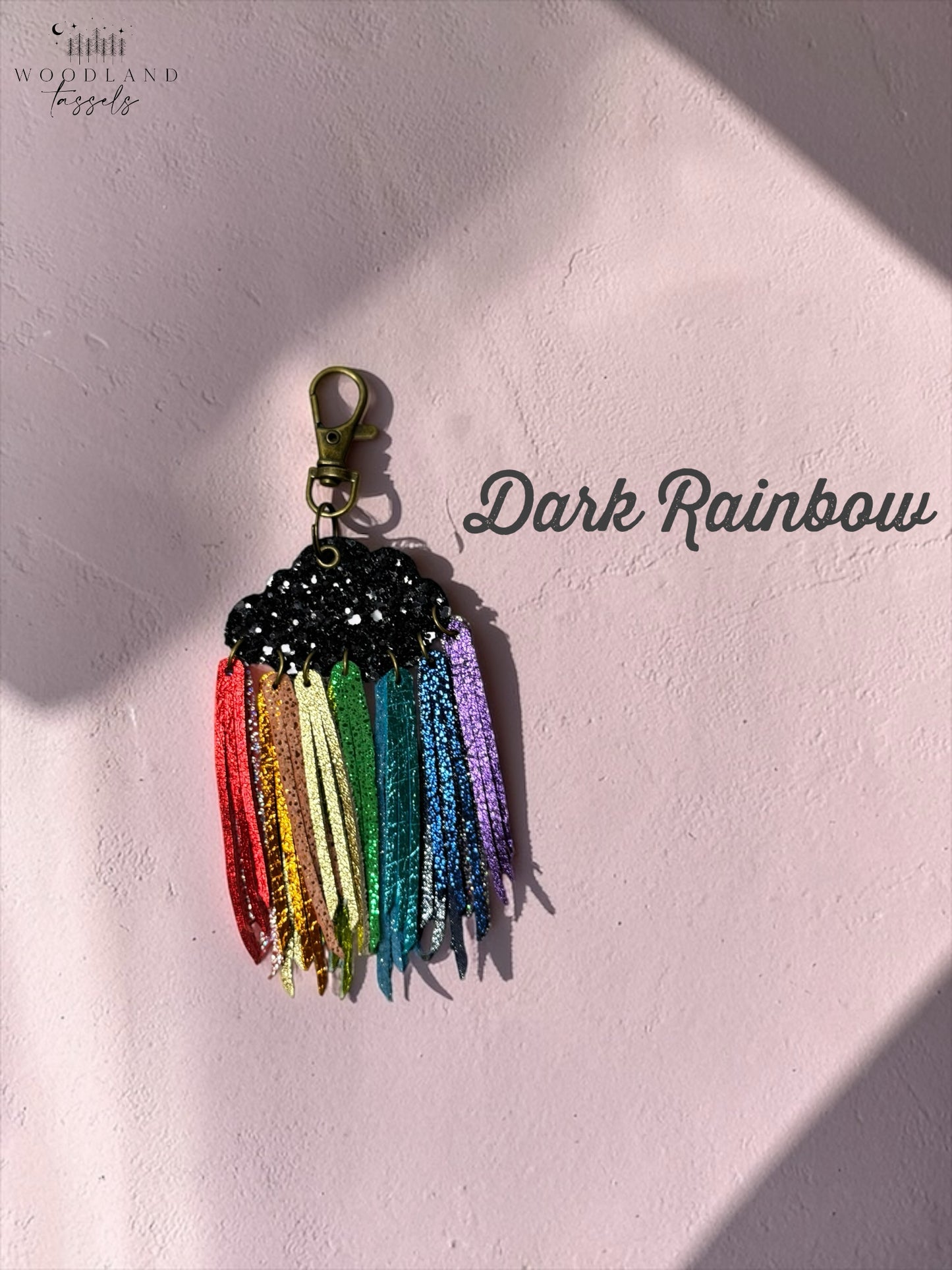 Cloudburst Rainstorm Leather Purse Charm