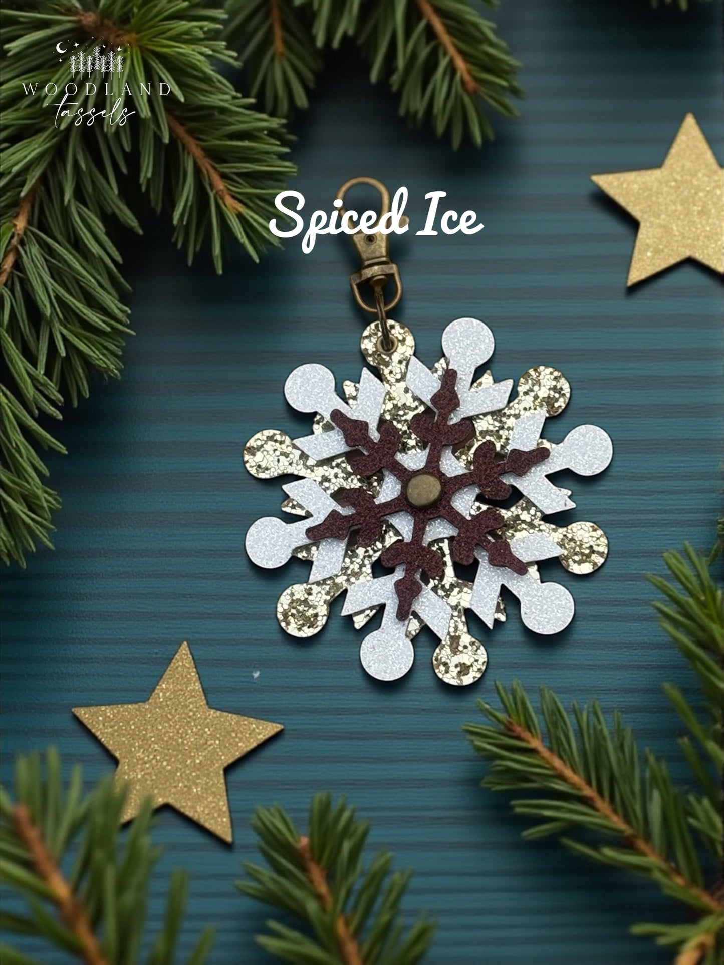 Snowflake Leather Purse Charm