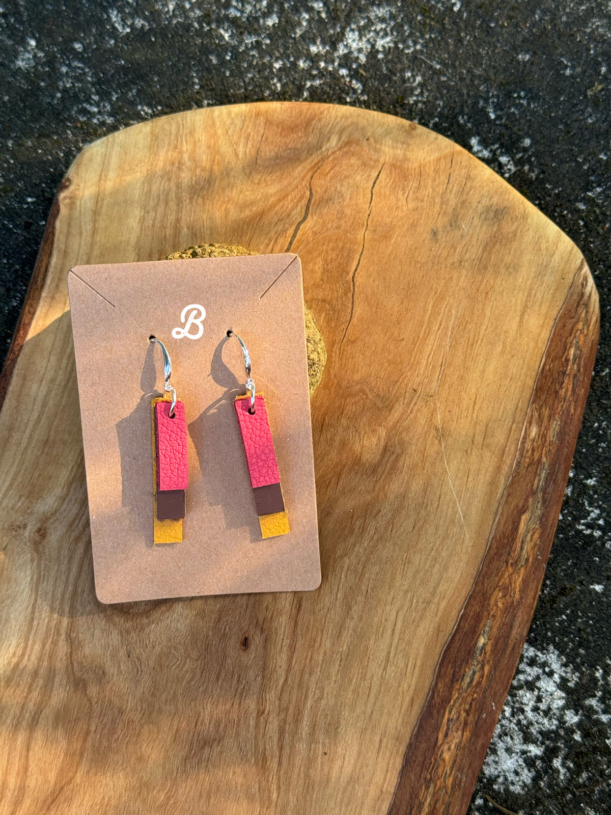 Leather Bar Earrings