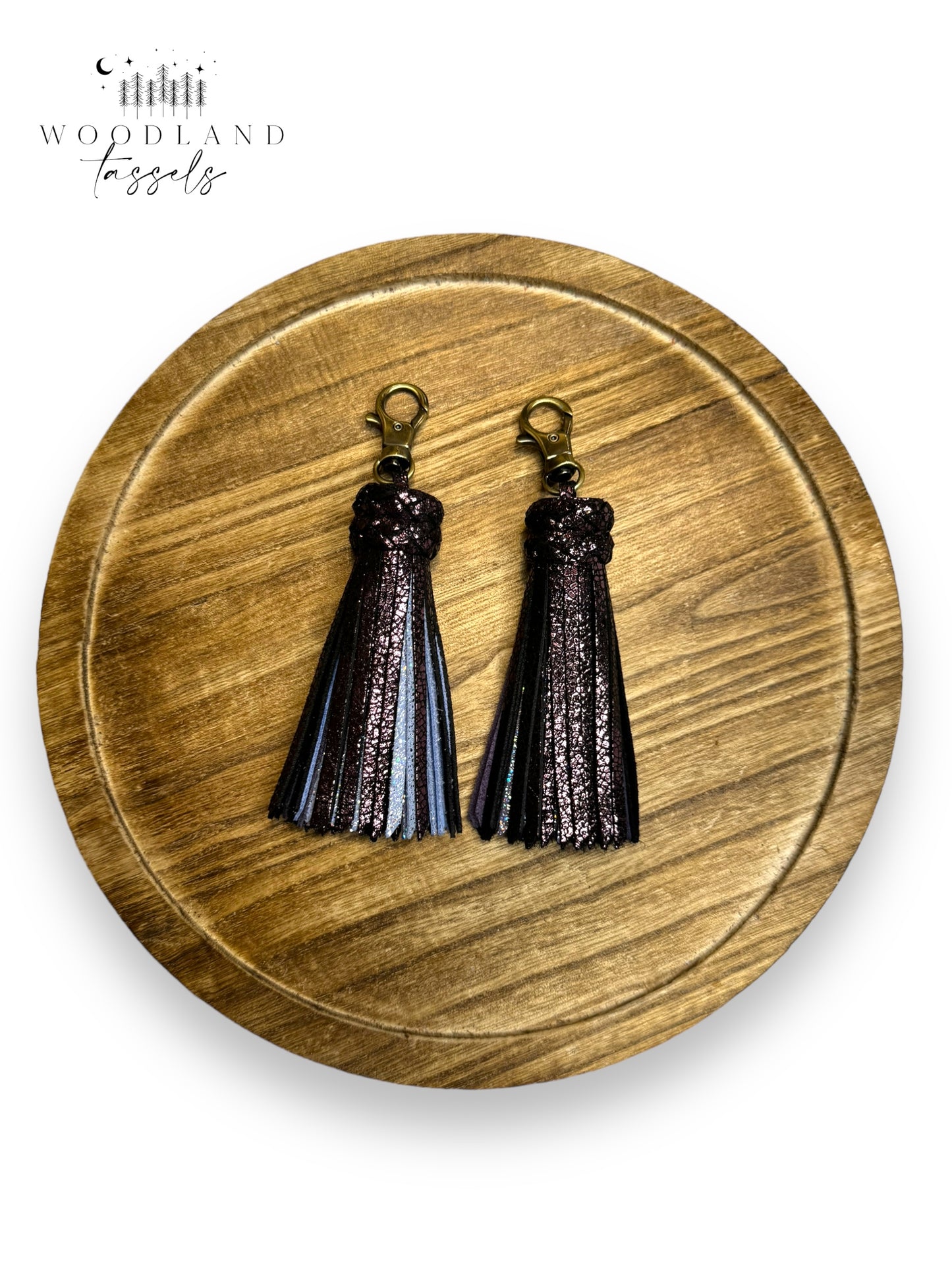 Sparkling Merlot Leather Tassel