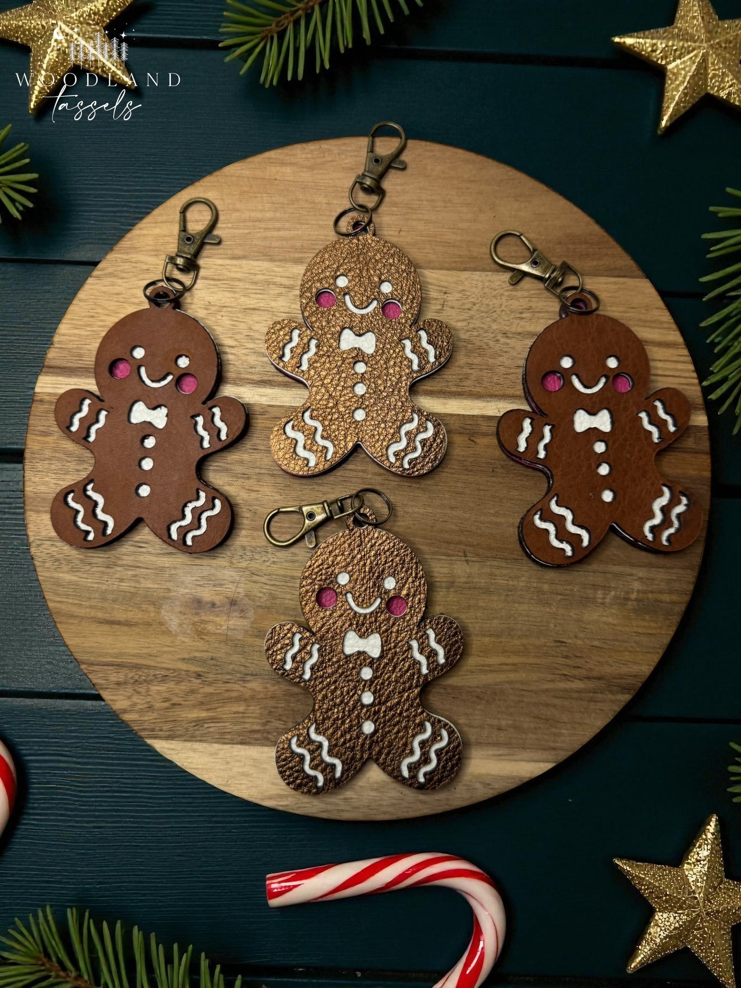 Gingerbread Leather Purse Charm