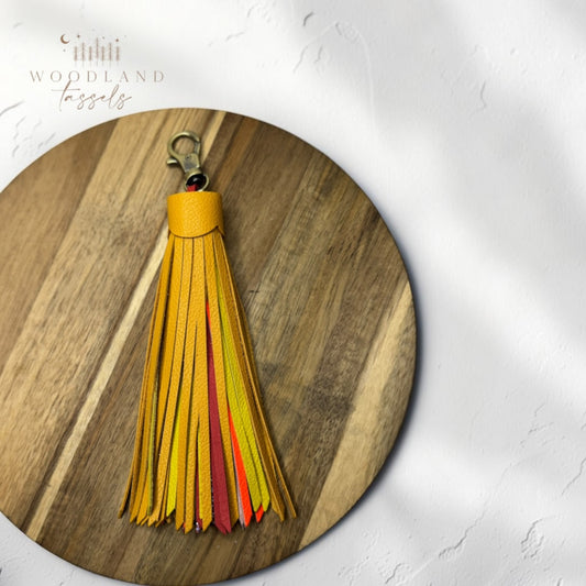 Dandelion Leather Tassel | Bag Charm