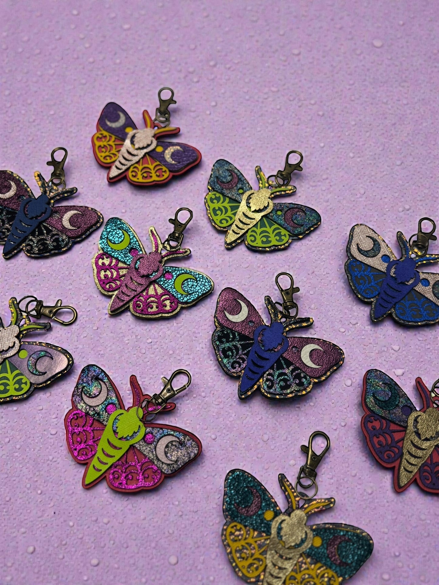 Luna Moth Leather Bag Charms