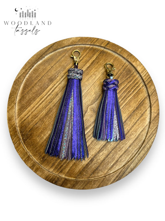 Amethyst Leather Tassel