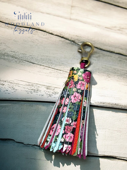 Rainbow Garden Tassel Purse Charm