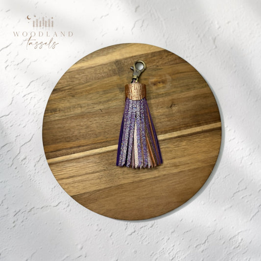 Lavender Mist Leather Tassel | Bag Charm