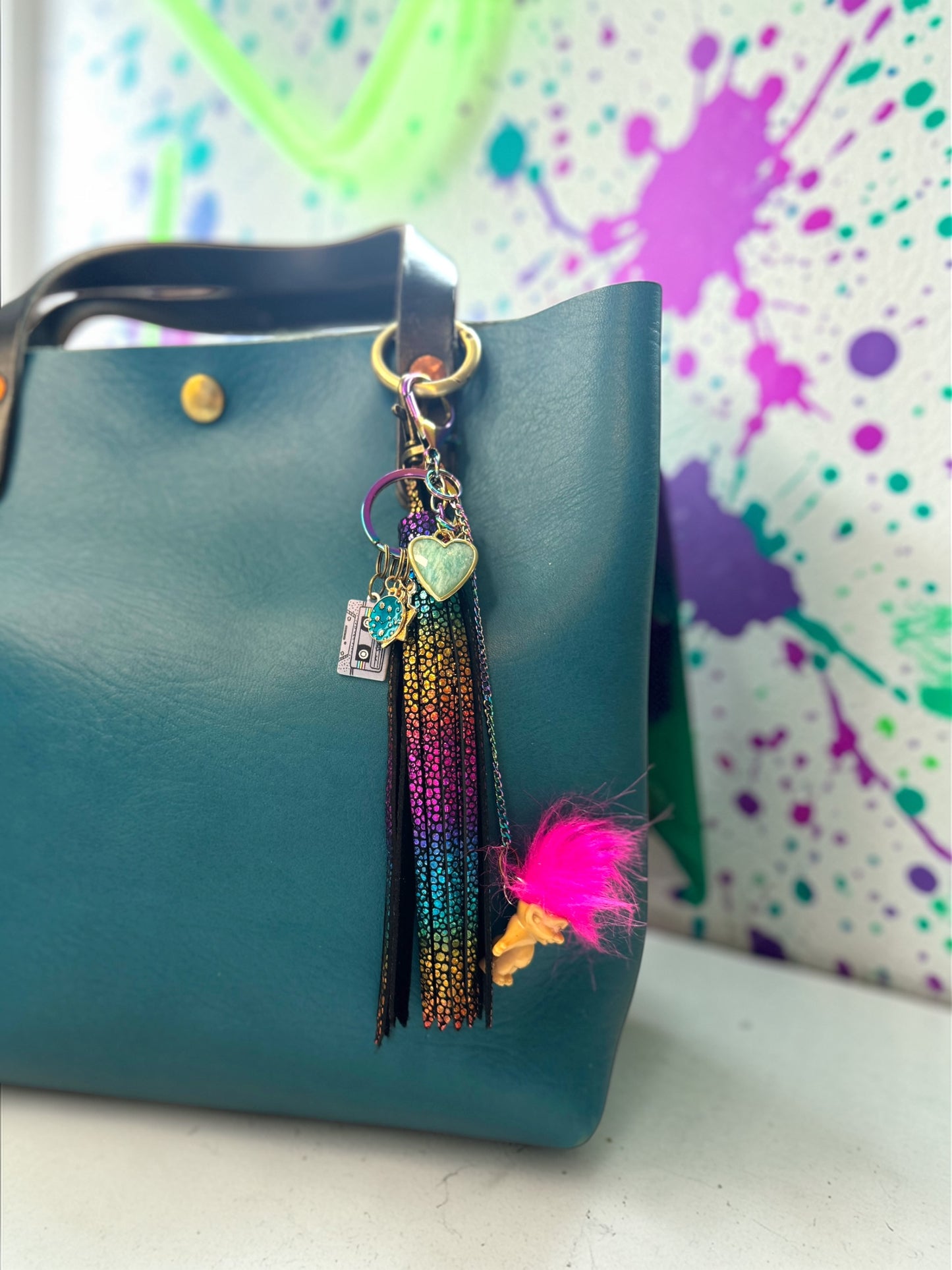 Tiny Treasures Leather Bag Charm- I 🩷 The 90s Collection