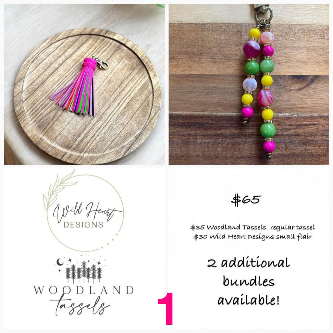 Neon Classic Leather Tassels- Woodland Tassels x Wild Heart Designs