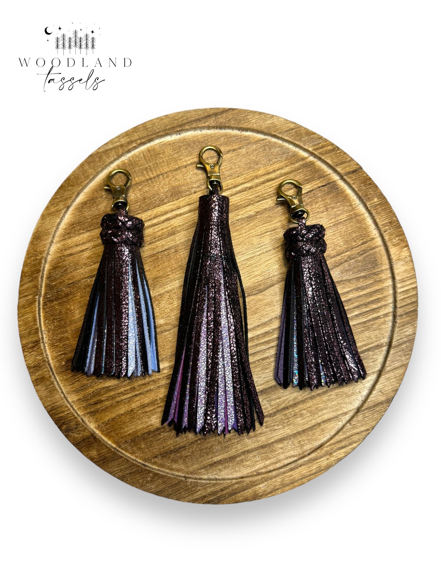 Sparkling Merlot Leather Tassel