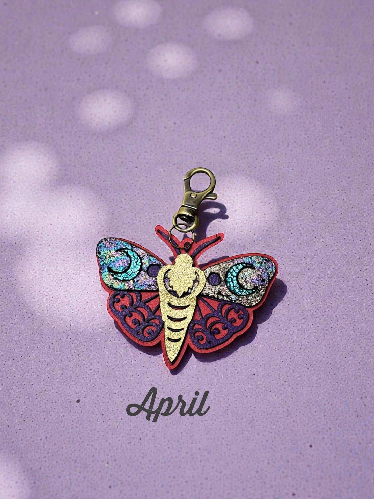 Luna Moth Leather Bag Charms