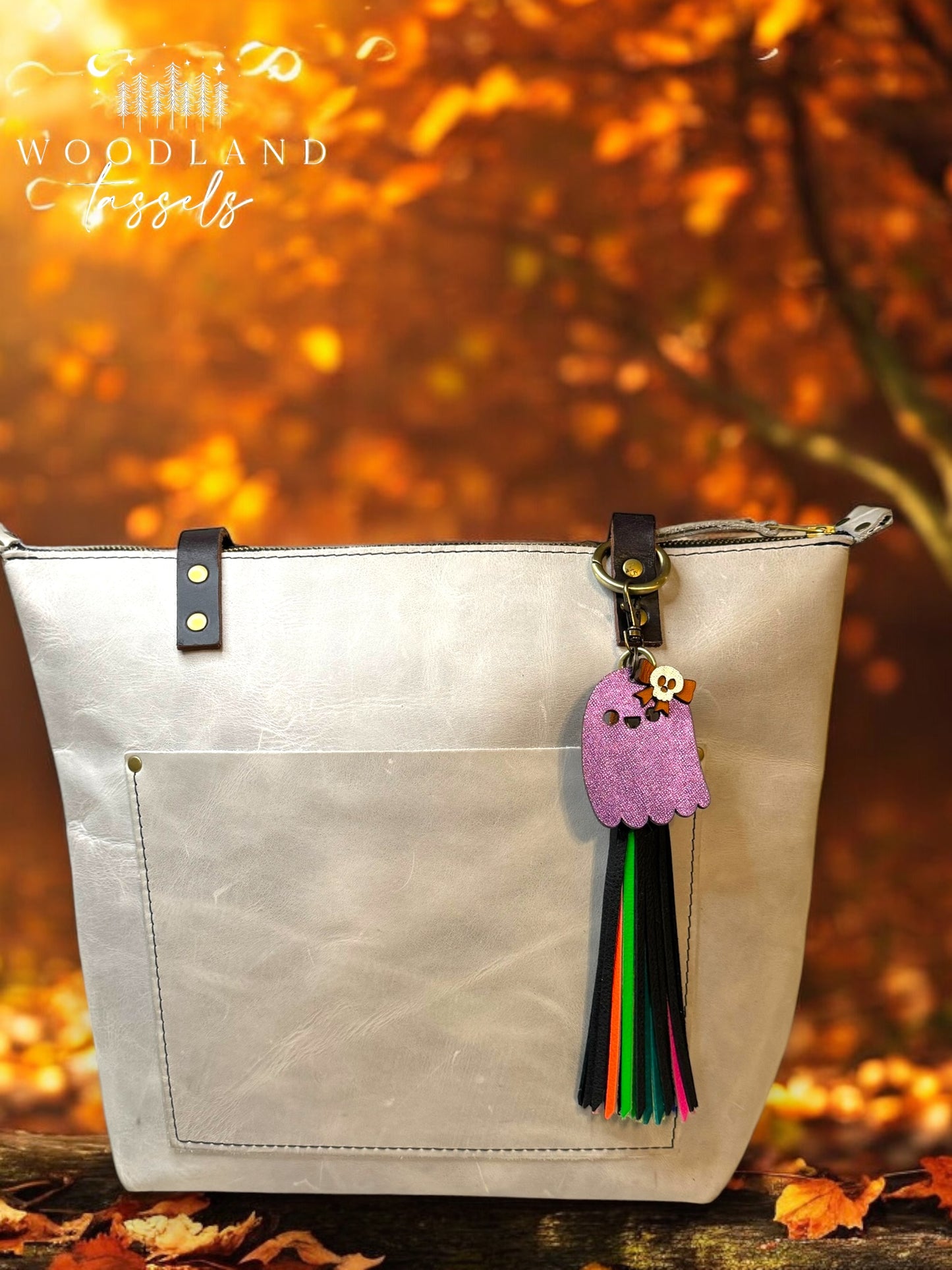 Ghostie Leather Bag Charm