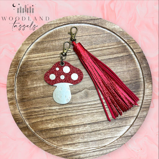 Magic Mushroom Leather Charm