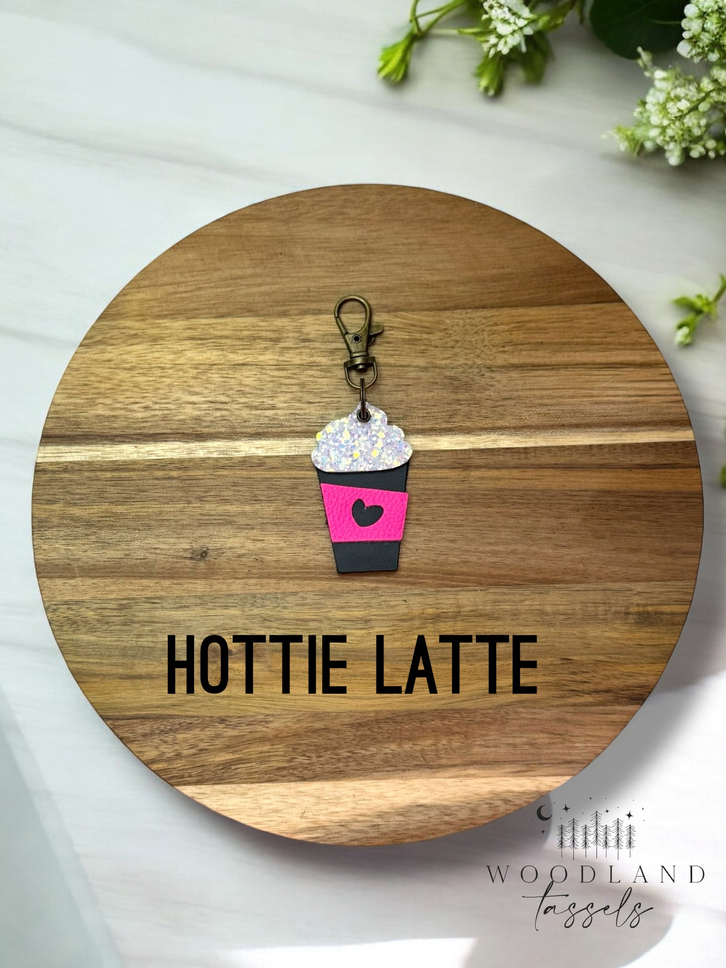 Latte Leather Purse Charm