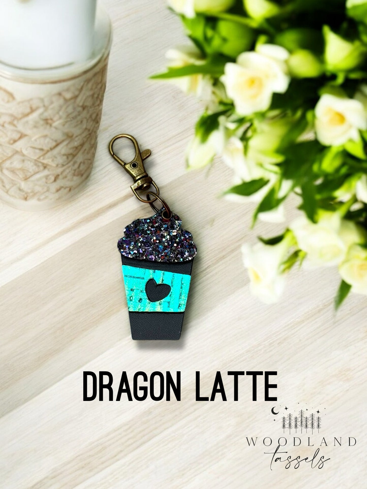 Latte Leather Purse Charm