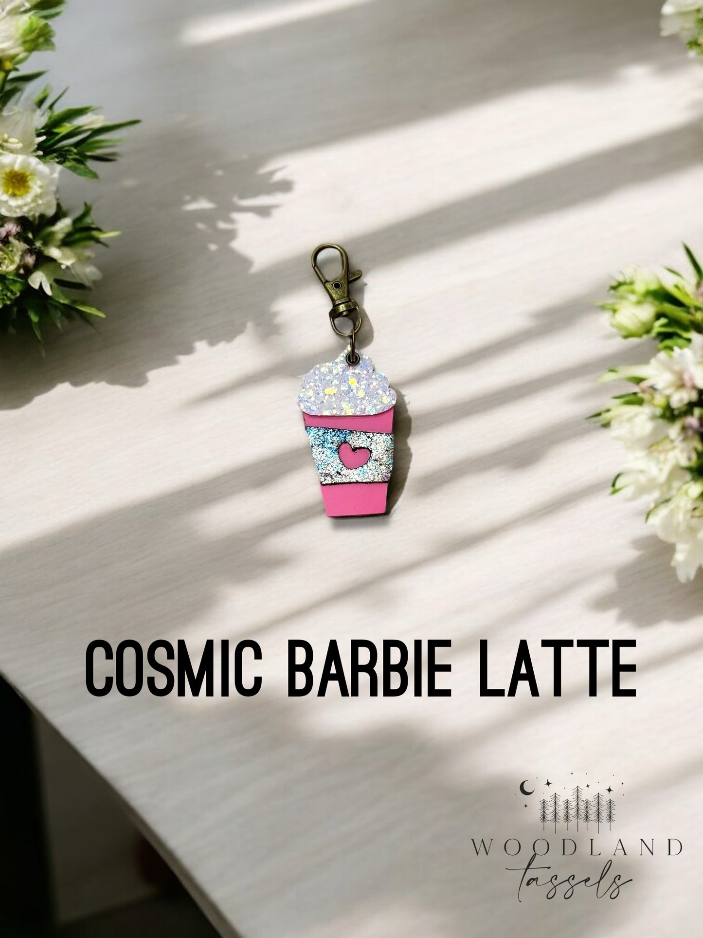 Latte Leather Purse Charm