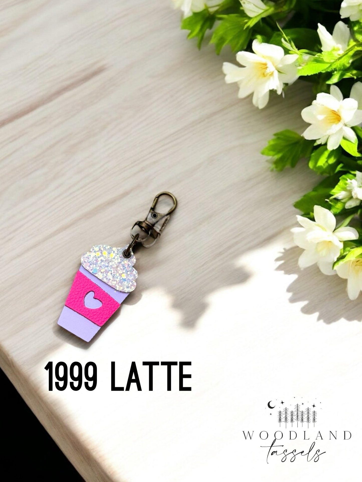 Latte Leather Purse Charm