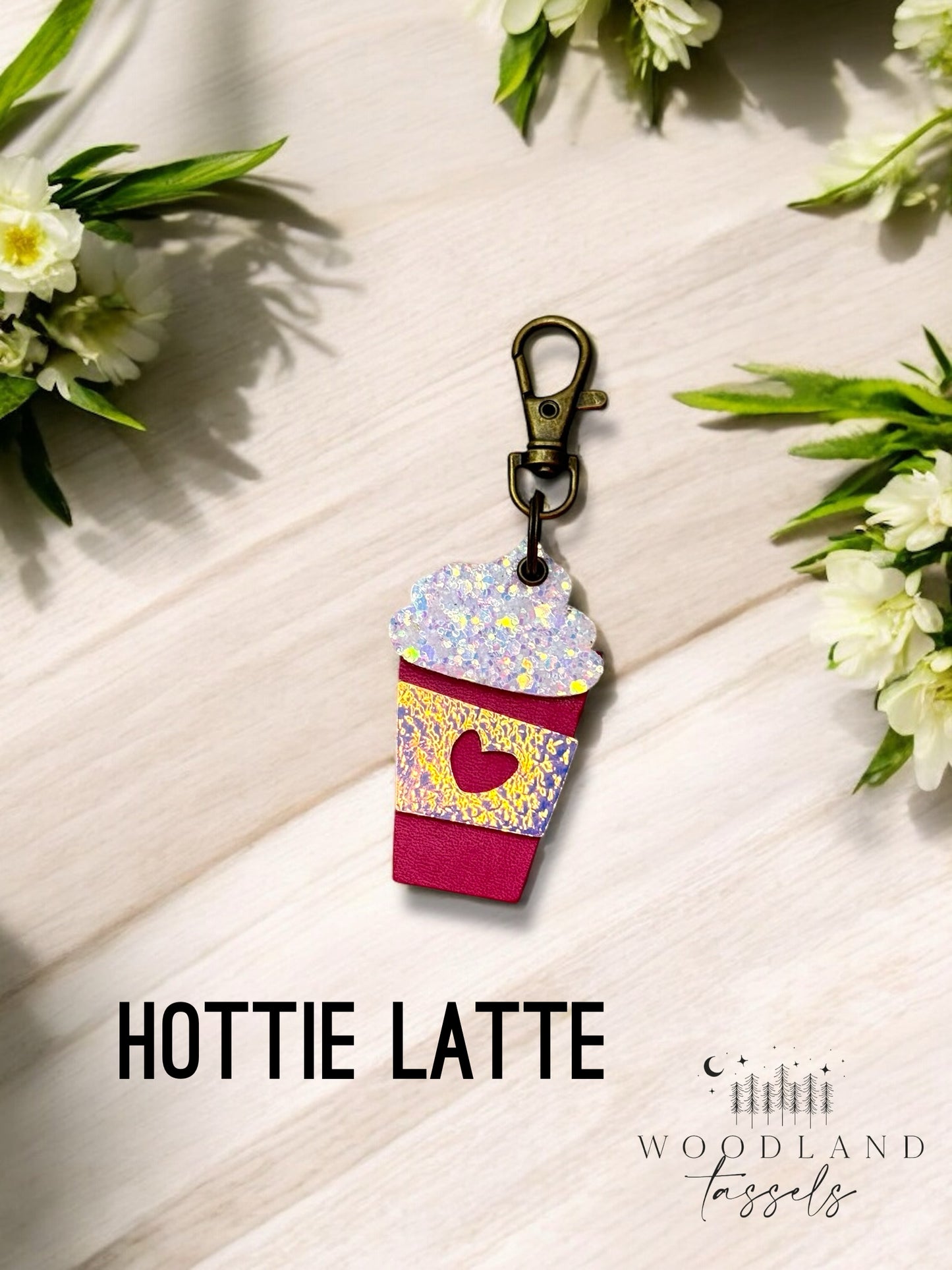 Latte Leather Purse Charm