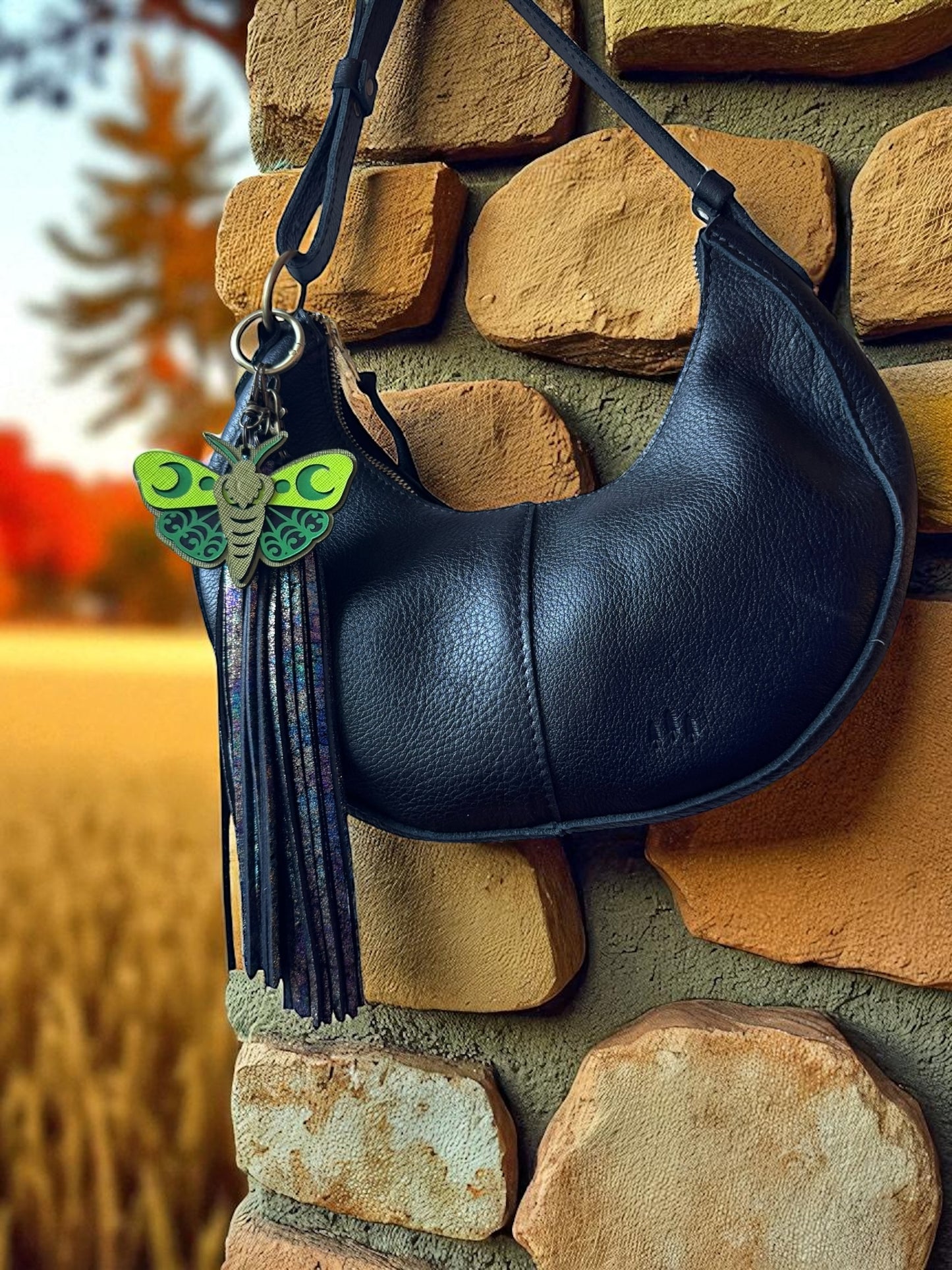 Luna Moth Leather Bag Charms